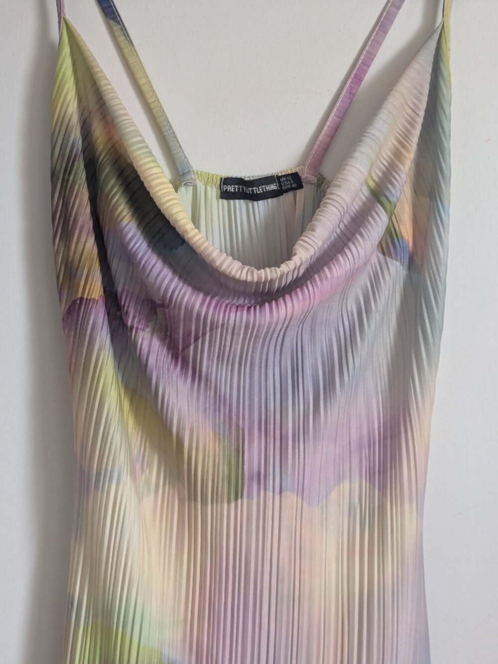 Pleated Watercolour Maxi Dress
